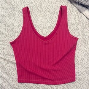 Hollister Pink Ribbed Sleeveless Crop Tank